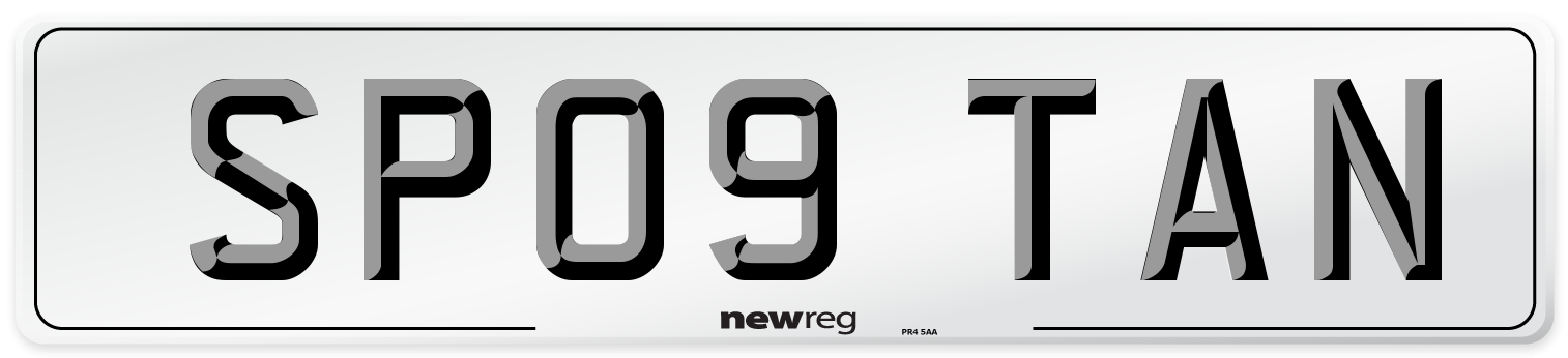 SP09 TAN Number Plate from New Reg